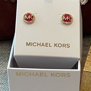 Michael Michael Kors Earrings Pink MSRP $75 NWT w/MK on earrings and 2 crystals